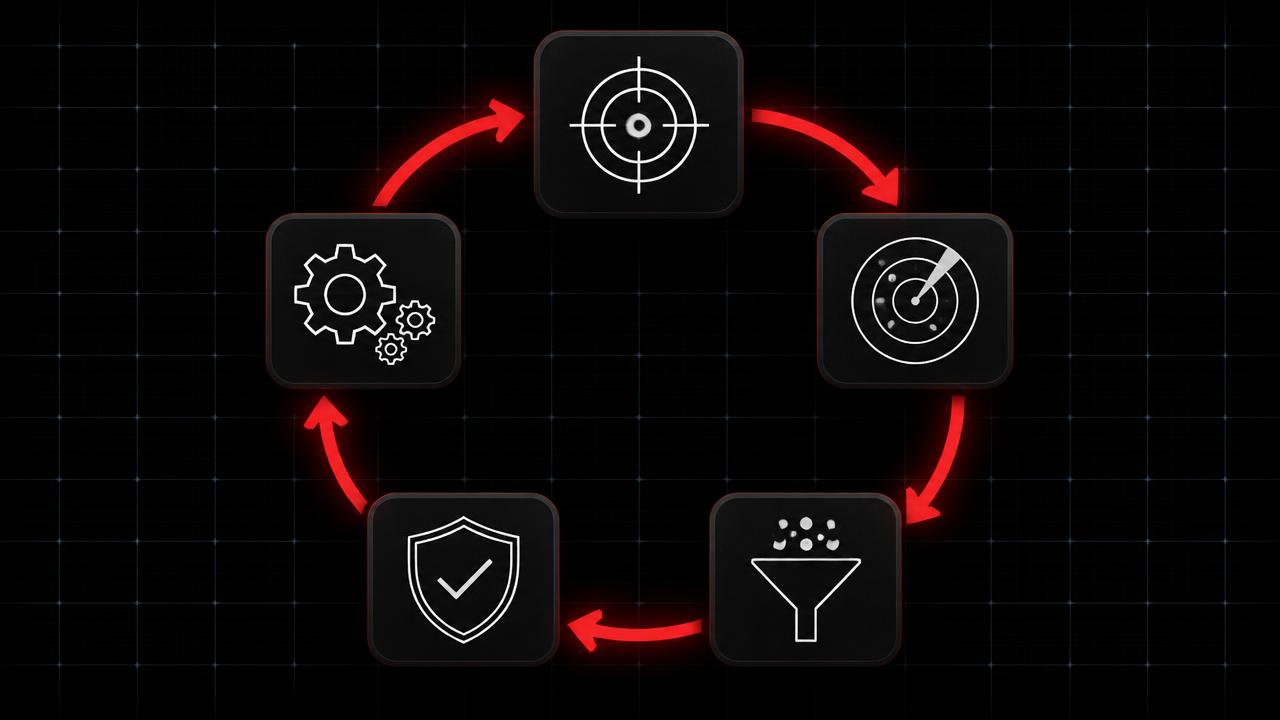 Diagram of the five stage CTEM lifecycle loop: scoping, discovery, prioritization, validation and mobilization.